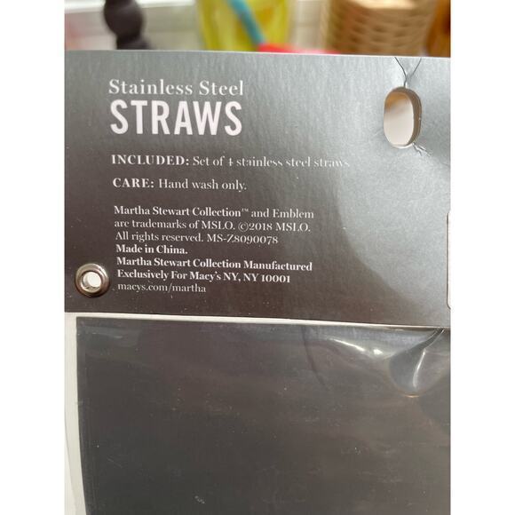 NWT Martha Stewart Good Things Stainless Steel Beverage Straw Rainbow Iridescent - Picture 7 of 8